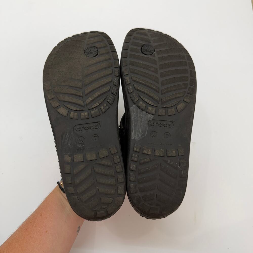 CROCS Black Rhinestone Platform Sandal 7 - Picture 3 of 5